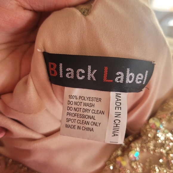 Gold Ball Gown Formal long sleeve dress - Picture 5 of 11